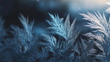 Intricate Frost Patterns on Glass