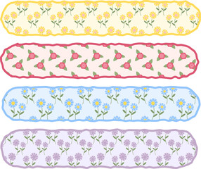 vector illustration of a set of floral banners