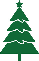 Xmas Tree Silhouette Vector – Stylized Green Christmas Tree for Holiday Cards and Decor