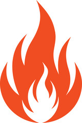 simple vector flame or fire icon in flat style