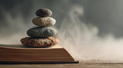 Balancing Stones on an Open Book
