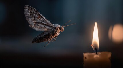Moth Attracted to Candlelight
