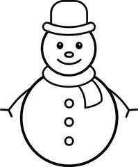 cute snowman vector icon on a transparent background.