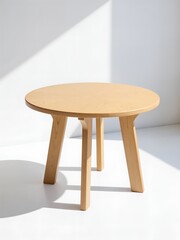 Round Wooden Table in Soft Light