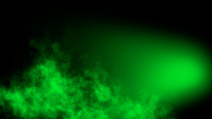 Divine light through a dark fog. The rays beam light on the floor. Spotlight on isolated background.