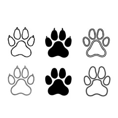 Vector Black paw prints forming a curved trail on transparent background © QuickDesign24