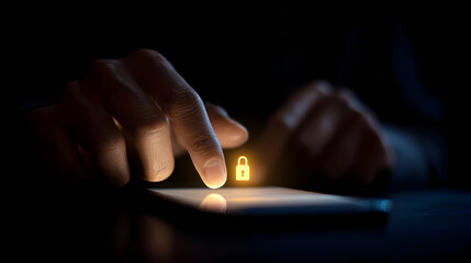 gloved hand holding earpiece while scanning rooftop perimeter at twilight