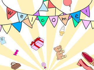ウェルカムパーティーの背景（プレゼント）