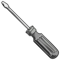 Fototapeta premium Flathead Screwdriver Tool Handyman Equipment Repair Instrument Mechanic Instrument