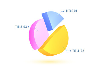 isolated and 3d corporate pie chart graph for economy report