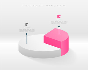 3d style corporate pie chart diagram design