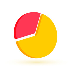isolated and 3d round pie diagram for success report