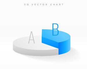 3d style pie chart diagram for business progress