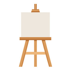 Artist's Easel with Blank Canvas for Painting or Display in Studio Space