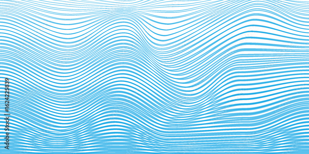 Poster curved wave lines pattern on white background. wave striped lines pattern for backdrop and wallpaper