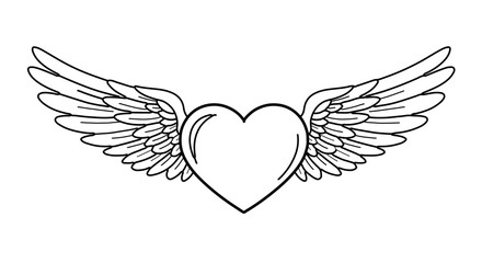 Obraz premium Heart with wings vector graphic for love and valentine designs perfect for diy projects and crafts use
