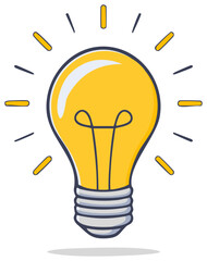 Glowing light bulb illustration symbolizing a creative idea and inspiration