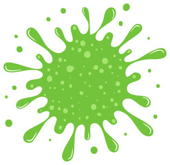 Green slime splash paint blob cartoon illustration