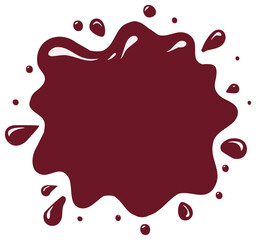 Abstract dark red splash or stain illustration isolated on white background