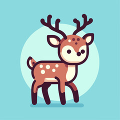 flat illustration of cute deer