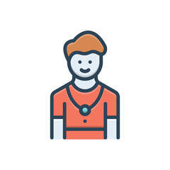 Color illustration icon for brother