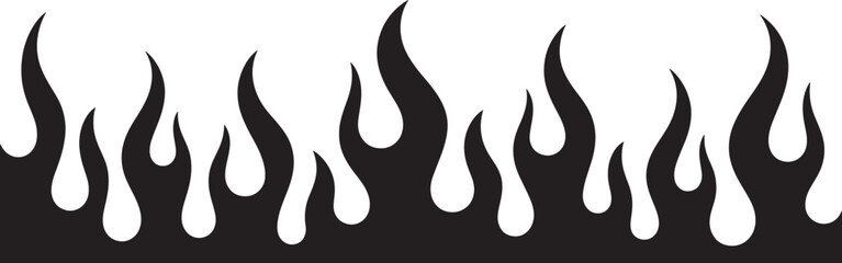 Bold black and white flame pattern border design