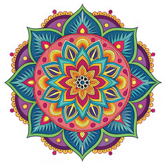 Adobe Illustrator Artwork Colourful Mandela design.	