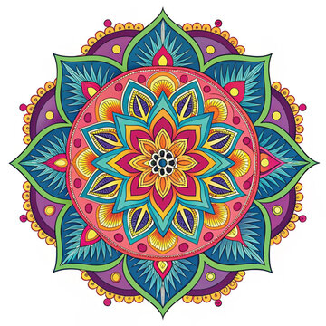 Adobe Illustrator Artwork Colourful Mandela design.	