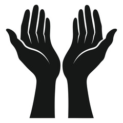 Silhouette of Two Open Hands in a Gesturing or Receiving Position