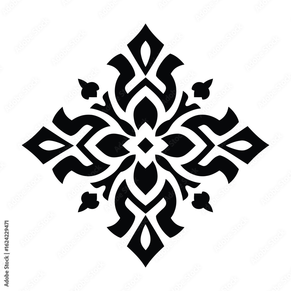 Aufkleber intricate floral ornament icon a decorative element with a symmetrical design perfect for adding ele