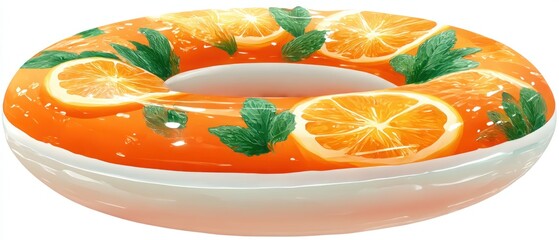 Orange and mint inflatable ring