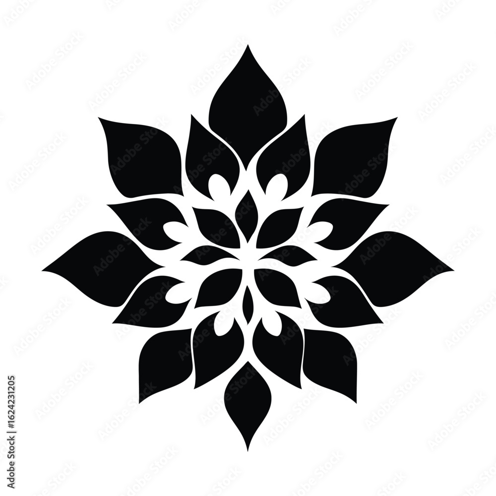 Aufkleber intricate floral design element a symmetrical blossom pattern for creative projects and decorative a