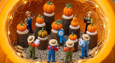 Fototapeta premium Pumpkin patch contest display