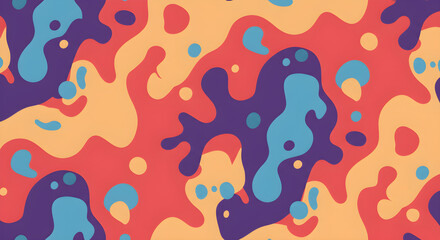 Colorful Abstract Organic Fluid Shapes Seamless Pattern Background