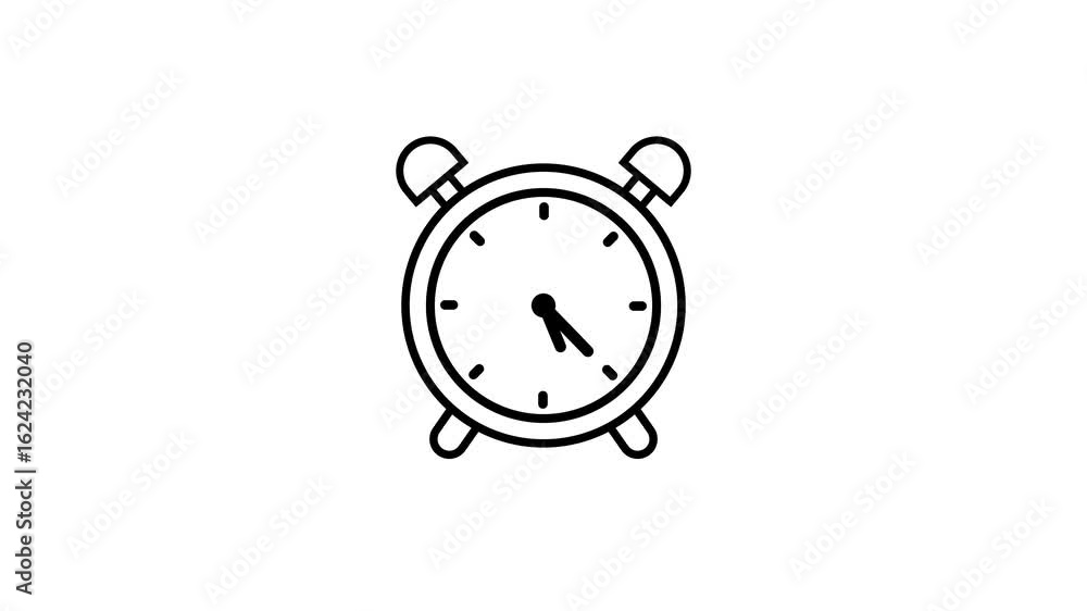 Poster analog clock icon isolated animation . time sign and symbol. stopwatch icon animation .