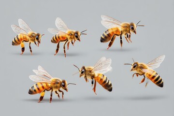 Realistic honeybee flight sequence