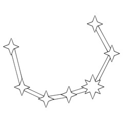 Corona Borealis constellation illustration hand drawn outline vector