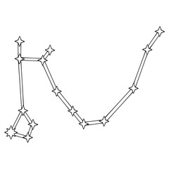 Draco constellation illustration hand drawn outline vector