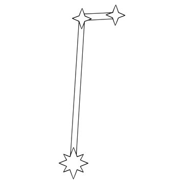 Equuleus constellation illustration hand drawn outline vector