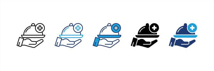 Catering Services icon set multiple style collection