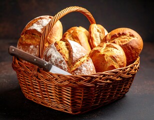 Basket of fresh baked breads