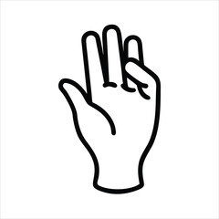 Human hand signs, gestures, and silhouettes, including various icons like a thumb-up, a high-five, and a two-fingered peace sign, are illustrated in vector format
