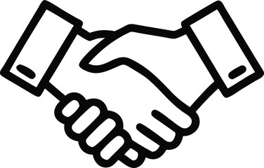 Handshake Icon line art Vector Design in EPS 10 Format on White Background