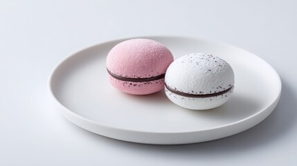 Fototapeta premium mochi dessert on minimalist white plate