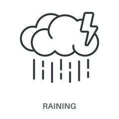 Simple Raining Design Icon, Simple Style Design Inspiration For Any Logos Interface And Purpose