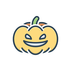 Color illustration icon for pumpkin