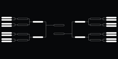 Playoff Bracket Vectors, Basketball Playoff Schedule, Bracket Championship Template Flat Style Design Vector Illustration