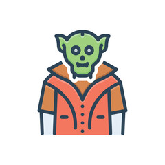 Color illustration icon for vampire