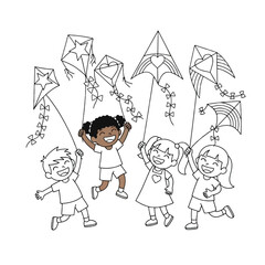children with umbrella