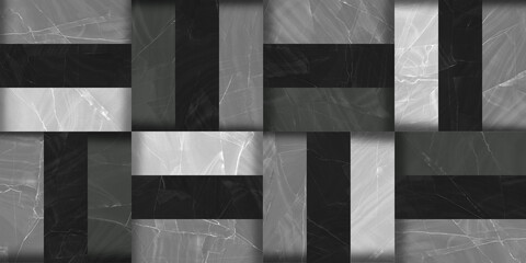 Ceramic Tile Seamless Pattern Design Gray and black marble.